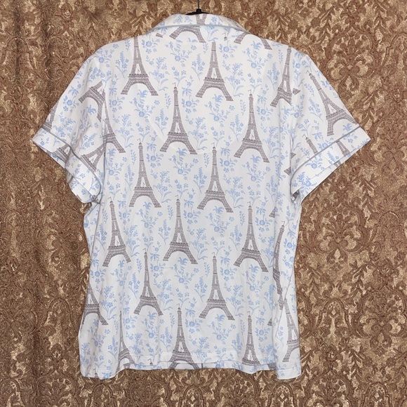 NWT BED HEAD Cream Button Down Short Sleeve Shirt pajama top.  Size XL - Picture 2 of 5